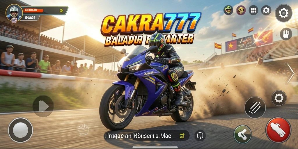 Gameplay seru di CAKRA777 dengan balapan motor yang mendebarkan.