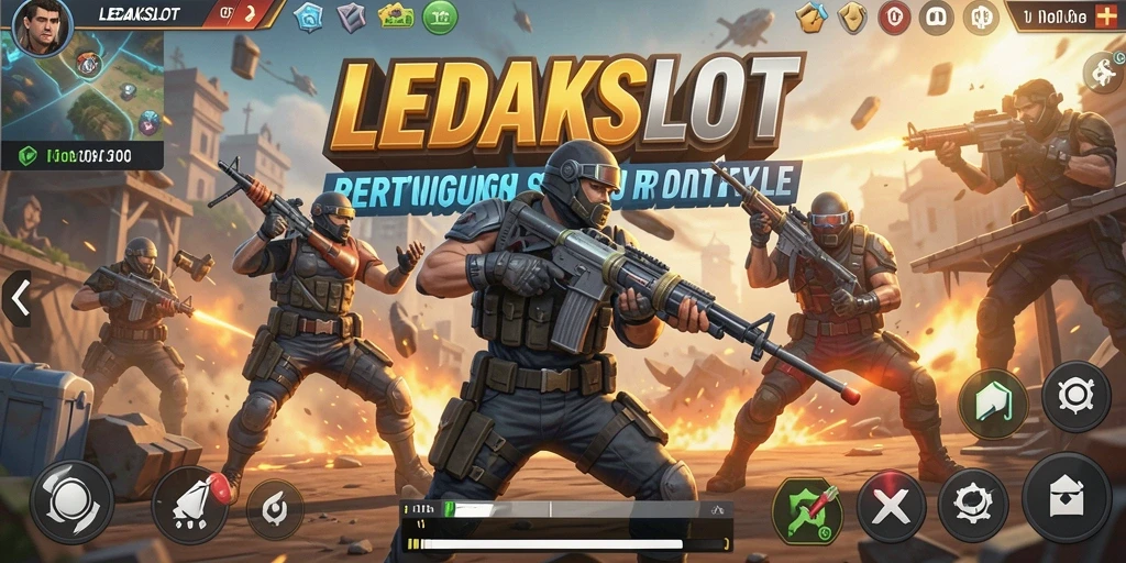 Screenshot utama menunjukkan pertempuran mendebarkan di dunia LEDAKSLOT.